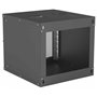 INTELLINET 19" Basic Wallmount Cabinet, 9U, 560 mm Deep, IP20-Rated Housing, Flatpack, Black  +  19" 1U Rackmount 8-Way Power St