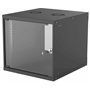 INTELLINET 19" Basic Wallmount Cabinet, 9U, 560 mm Deep, IP20-Rated Housing, Flatpack, Black  +  19" 1U Rackmount 8-Way Power St