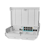 MikroTik netPower Lite 7R outdoor svic 8 x Gigabit LAN + 2 x SFP+ slota, 7 reverse Passive PoE-in portova, 1 x Passive PoE-out p